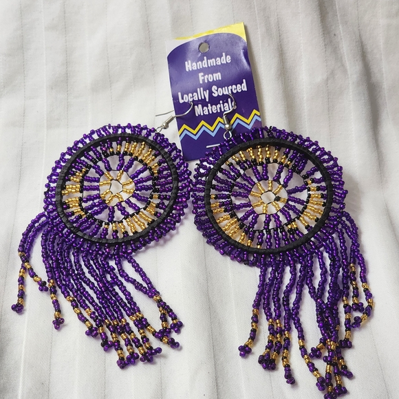 Colorful Beaded Earrings - Picture 2 of 6